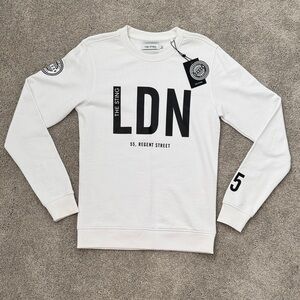 White LDN Crewneck Sweatshirt for Men